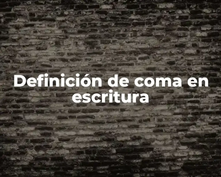 Definición de coma en escritura