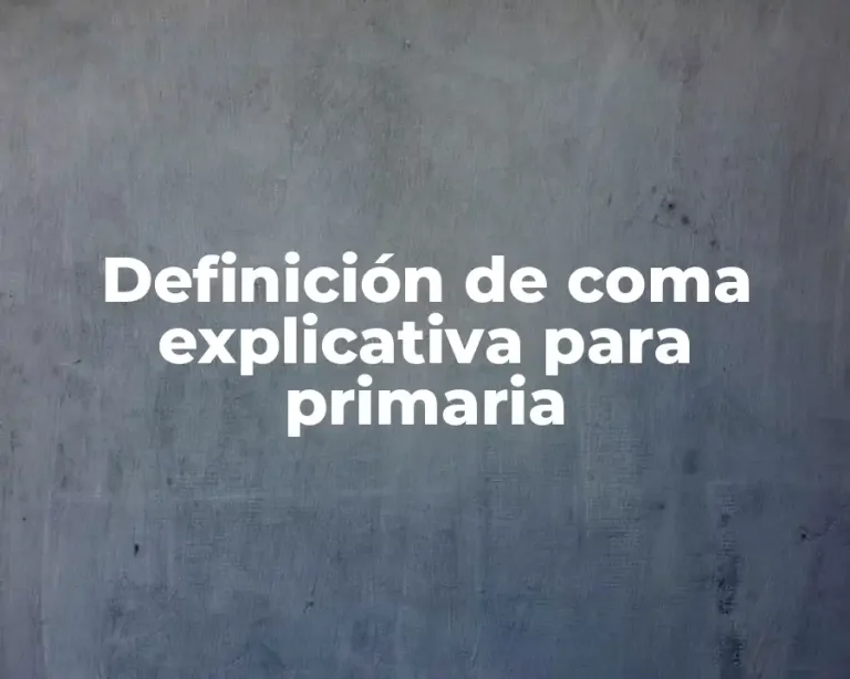 Definición de coma explicativa para primaria