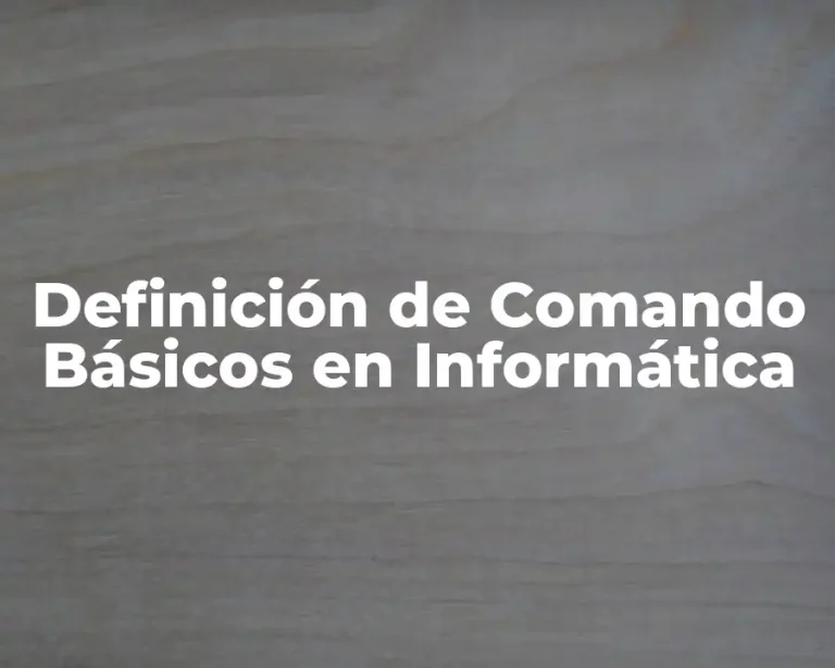 Definición de Comando Básicos en Informática