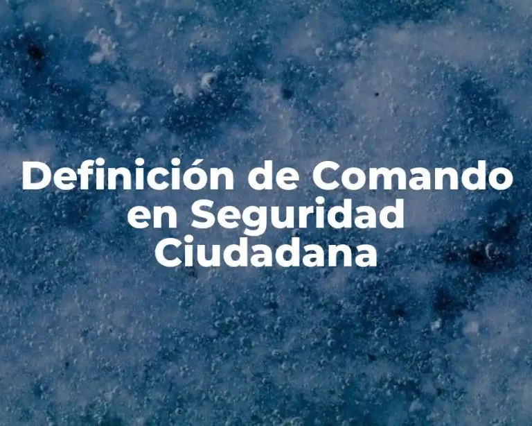 Definición de Comando en Seguridad Ciudadana