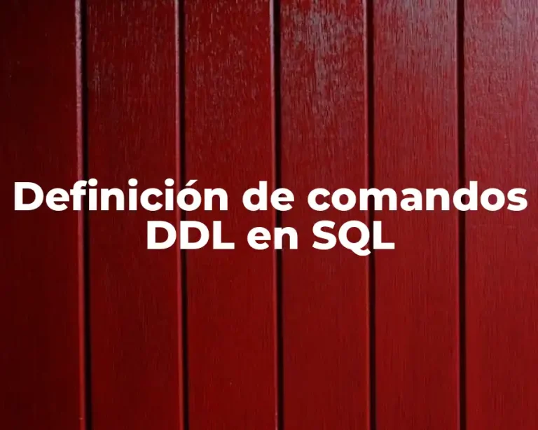 Definición de comandos DDL en SQL