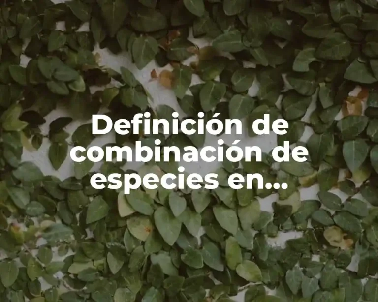 Definición de combinación de especies en construcción
