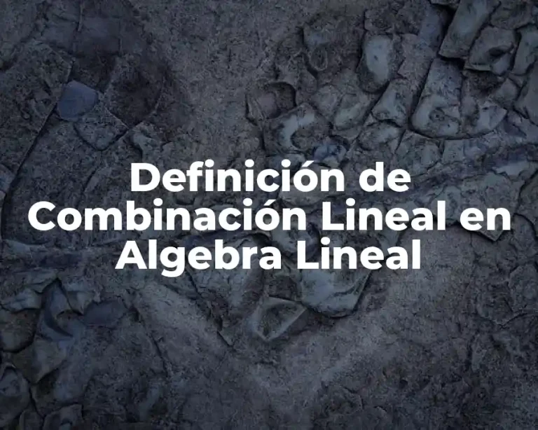 Definición de Combinación Lineal en Algebra Lineal