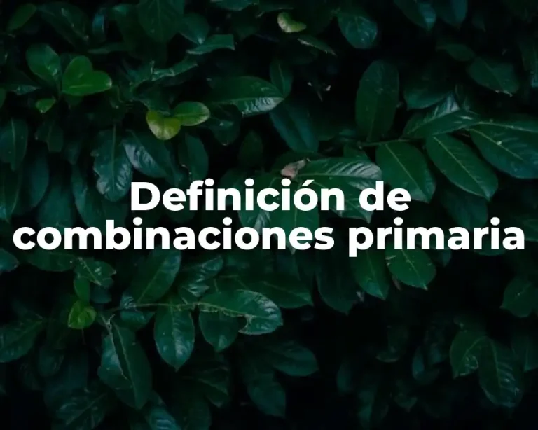 Definición de combinaciones primaria