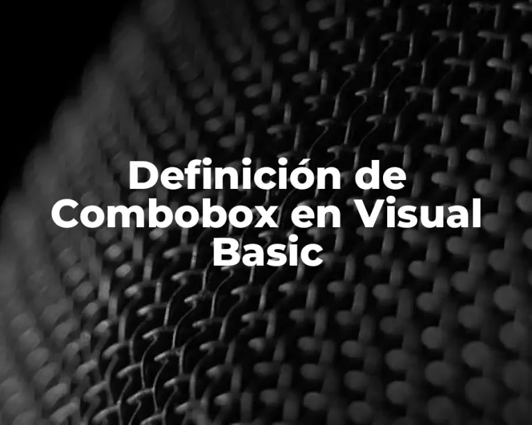 Definición de Combobox en Visual Basic
