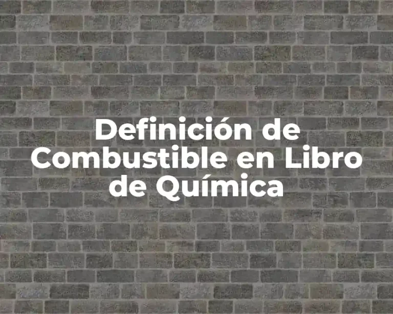 Definición de Combustible en Libro de Química