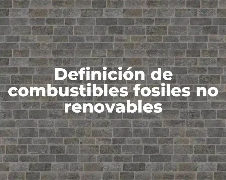 Definición de combustibles fosiles no renovables