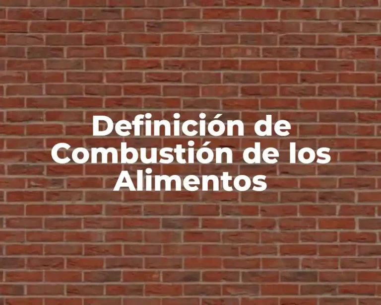 Definición de Combustión de los Alimentos