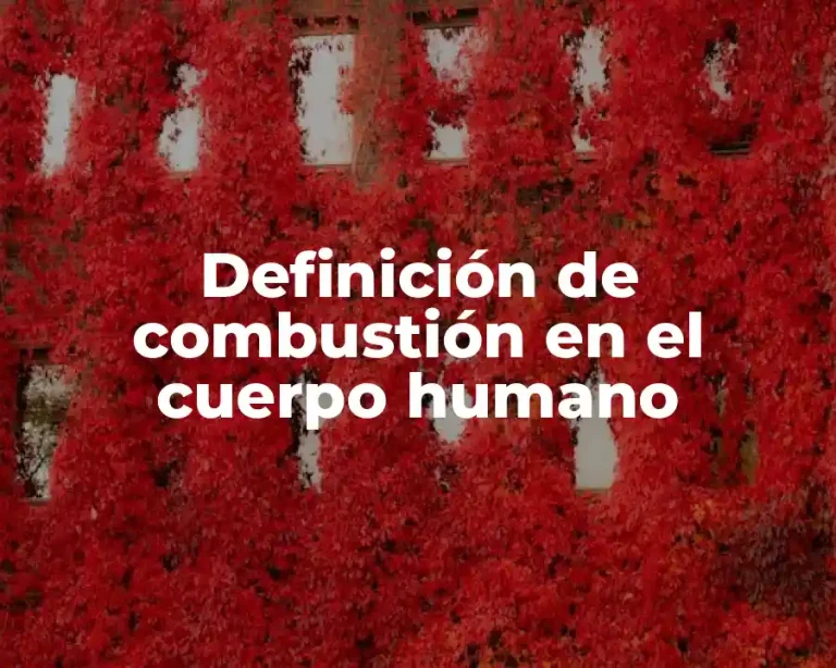 Definición de combustión en el cuerpo humano