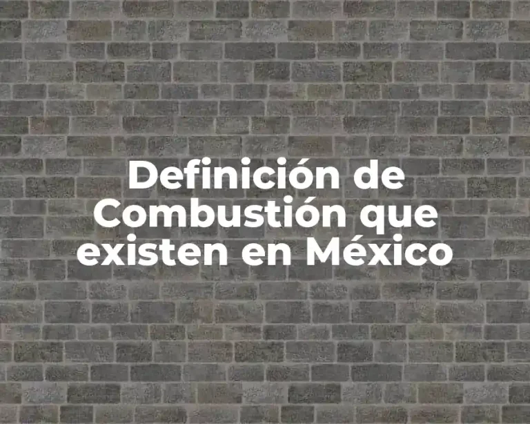 Definición de Combustión que existen en México