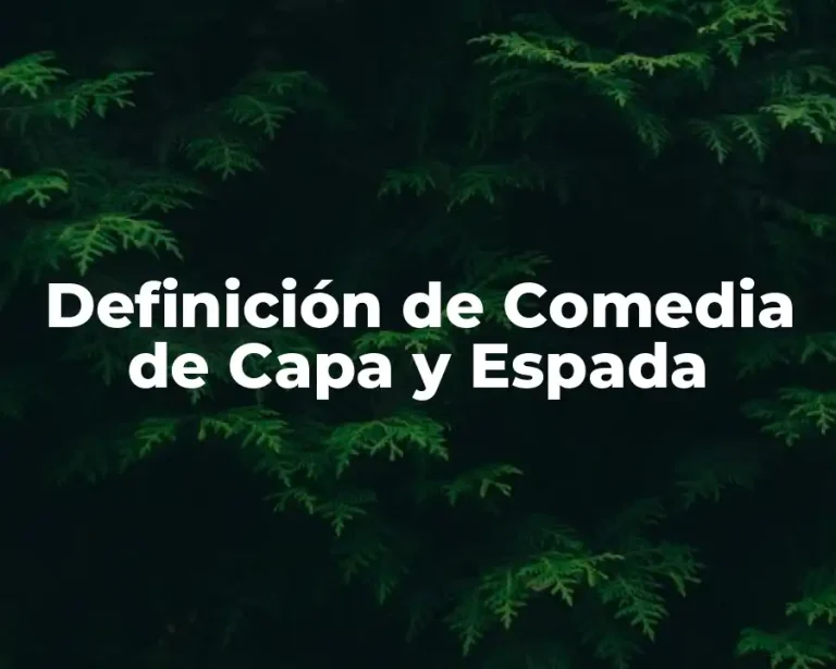 Definición de Comedia de Capa y Espada