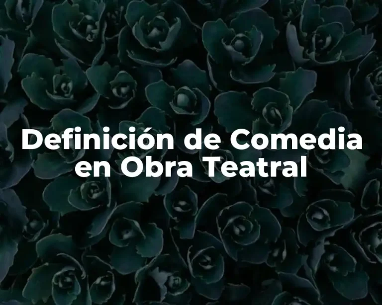 Definición de Comedia en Obra Teatral