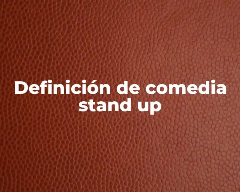 Definición de comedia stand up