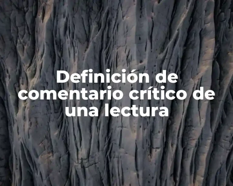 Definición de comentario crítico de una lectura
