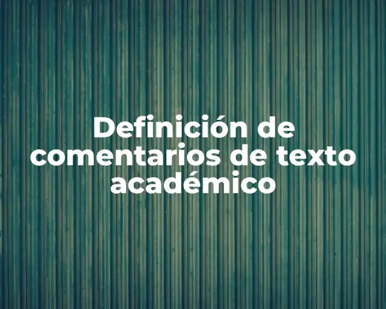 Definición de comentarios de texto académico