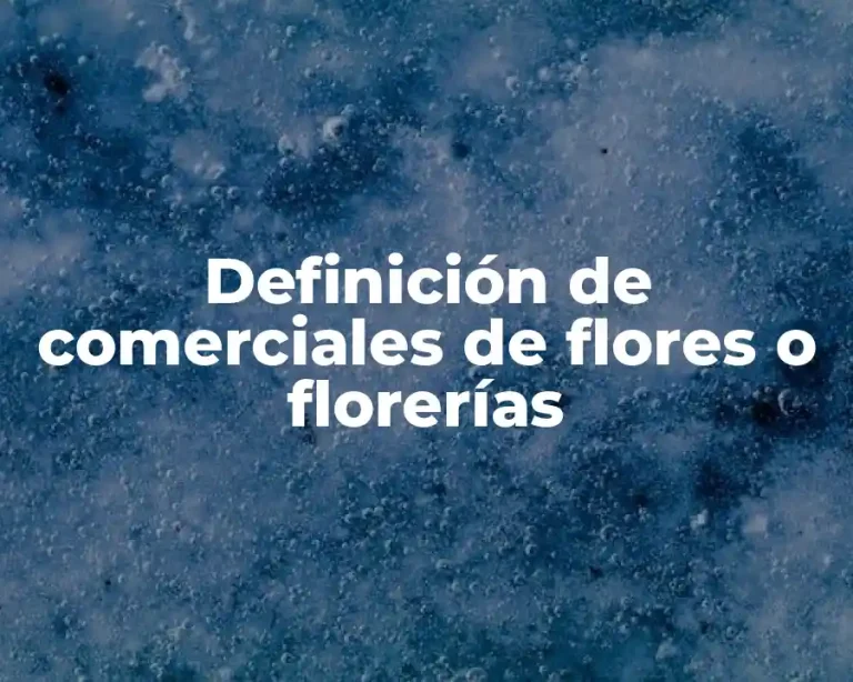 Definición de comerciales de flores o florerías