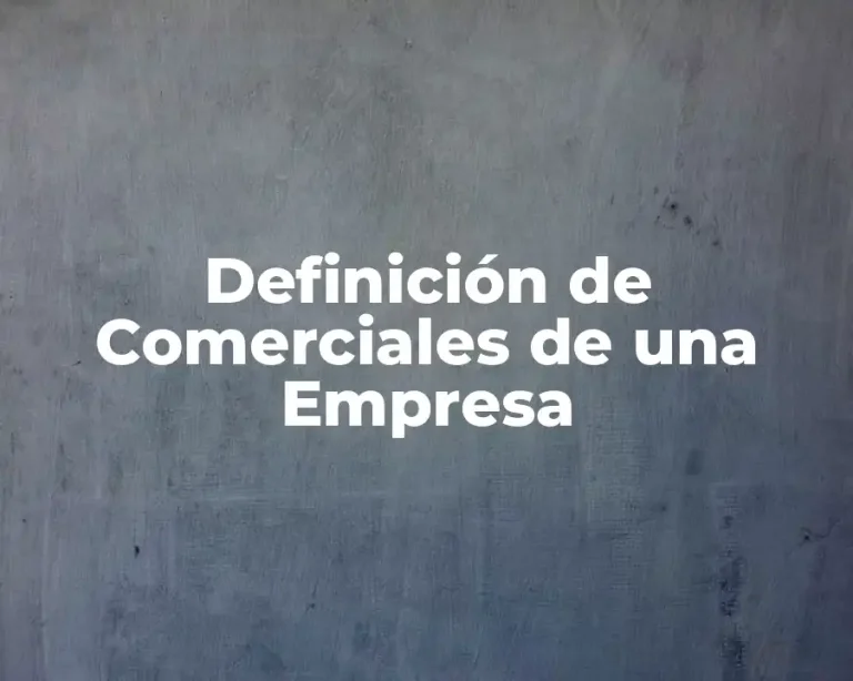 Definición de Comerciales de una Empresa
