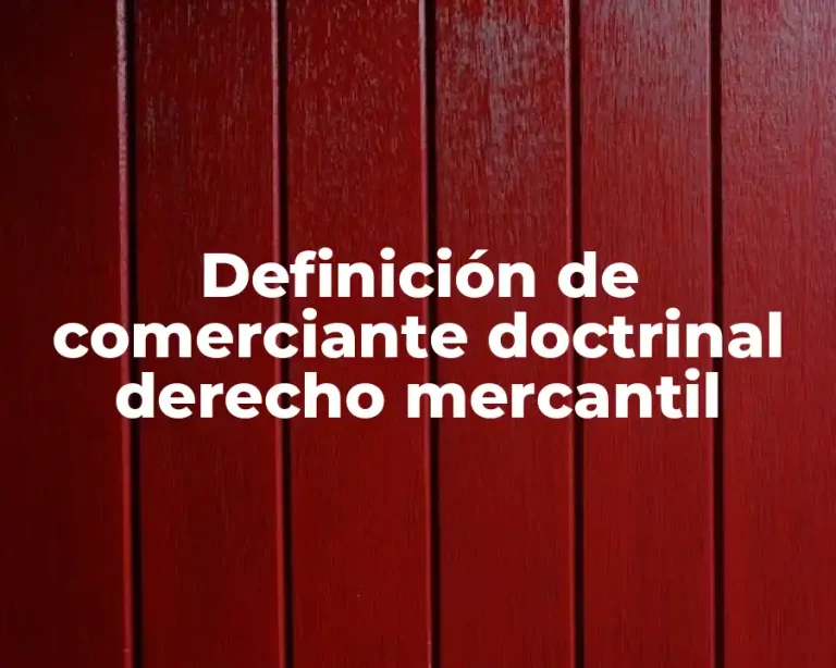 Definición de comerciante doctrinal derecho mercantil