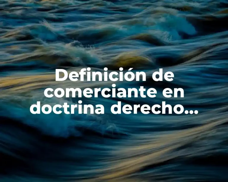 Definición de comerciante en doctrina derecho mercantil