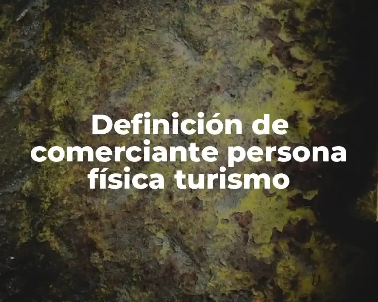 Definición de comerciante persona física turismo