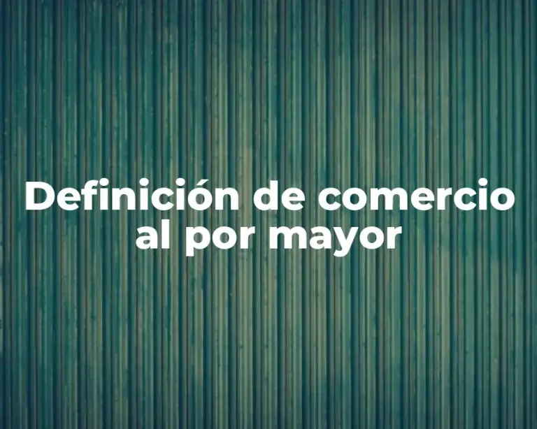 Definición de comercio al por mayor
