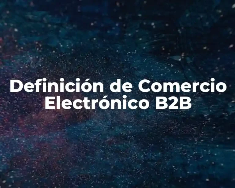 Definición de Comercio Electrónico B2B