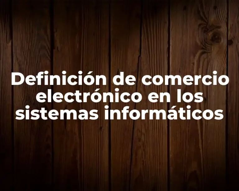 Definición de comercio electrónico en los sistemas informáticos