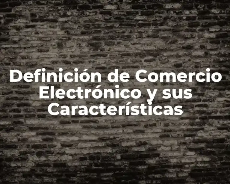 Definición de Comercio Electrónico y sus Características