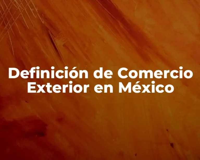 Definición de Comercio Exterior en México