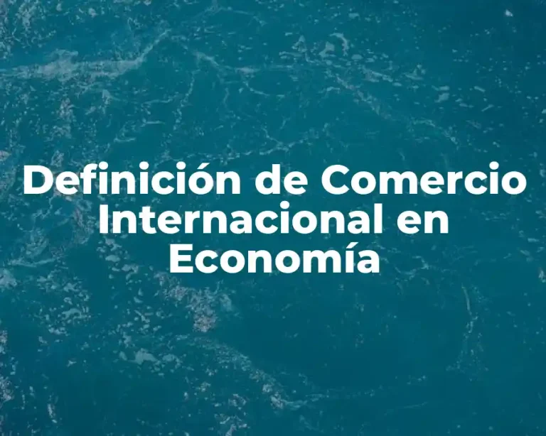 Definición de Comercio Internacional en Economía