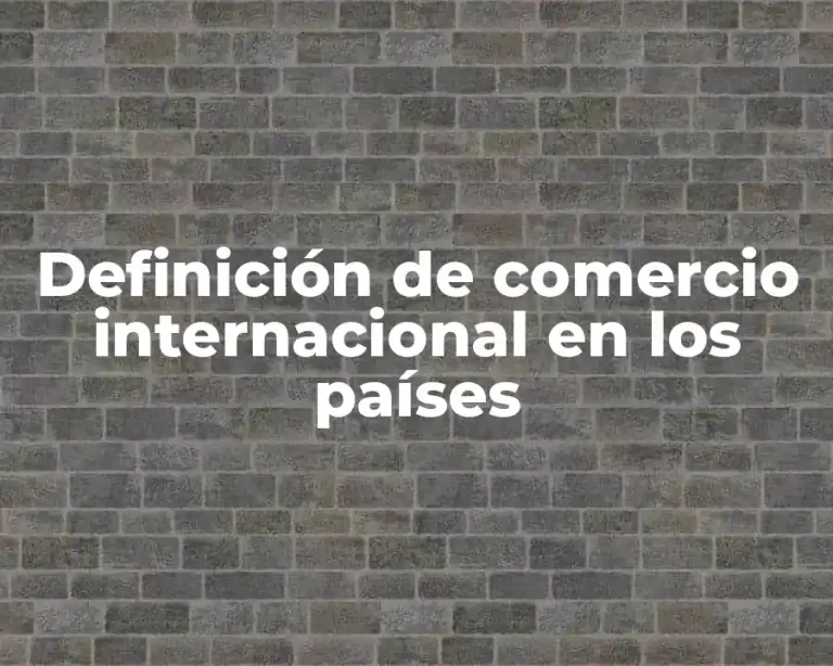 Definición de comercio internacional en los países