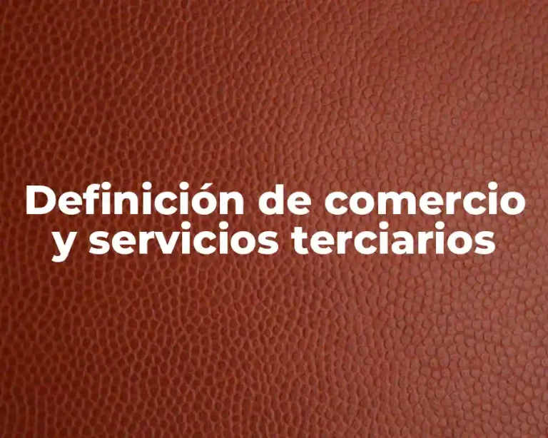 Definición de comercio y servicios terciarios