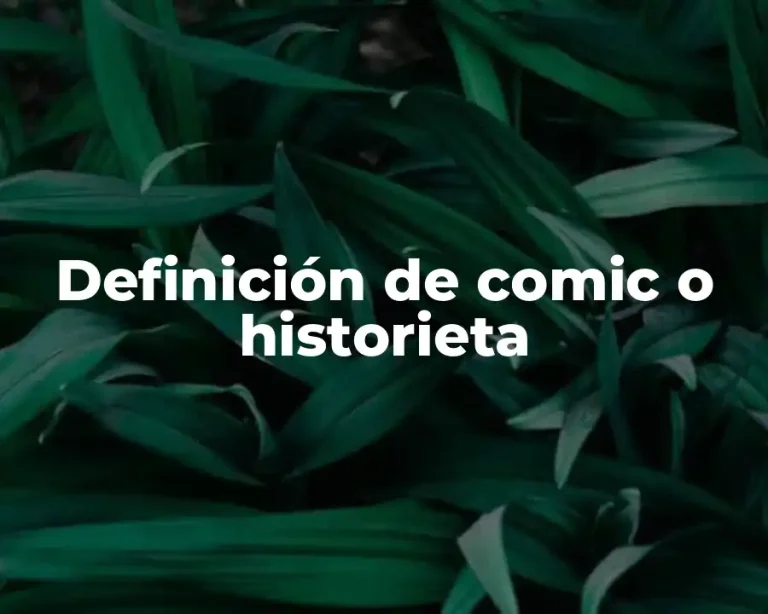 Definición de comic o historieta
