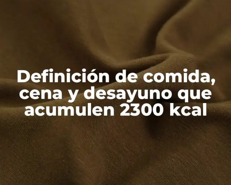 Definición de comida, cena y desayuno que acumulen 2300 kcal