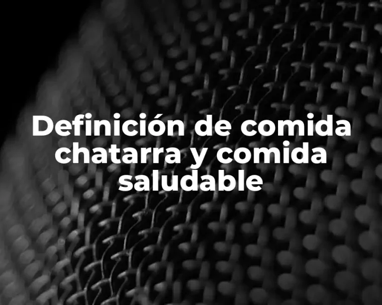 Definición de comida chatarra y comida saludable