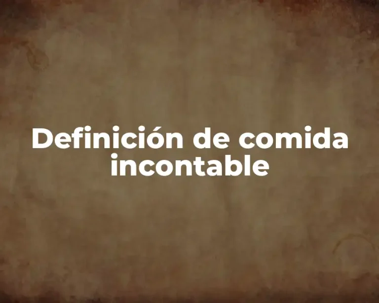 Definición de comida incontable