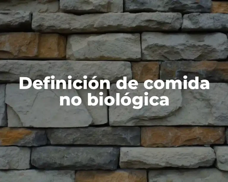 Definición de comida no biológica