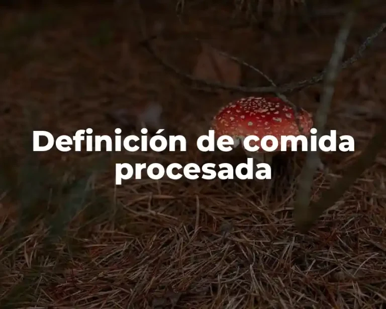 Definición de comida procesada