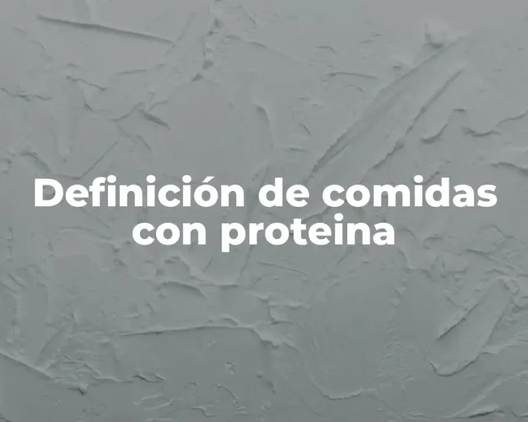 Definición de comidas con proteina