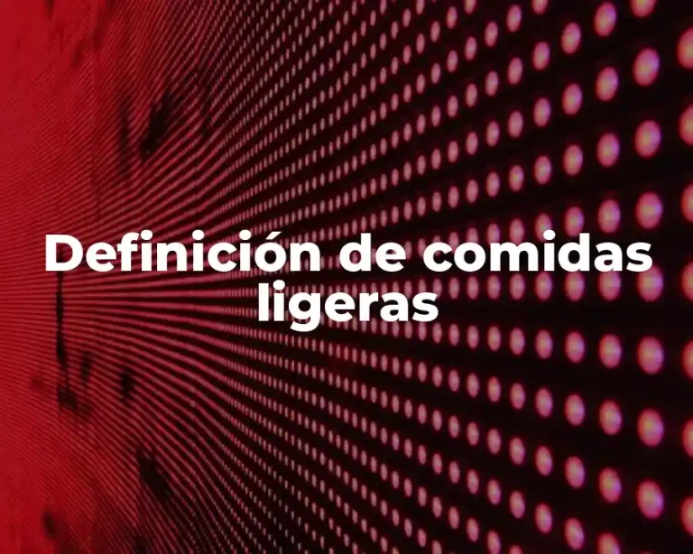 Definición de comidas ligeras
