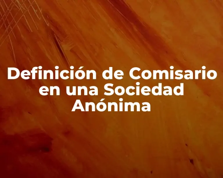 Definición de Comisario en una Sociedad Anónima