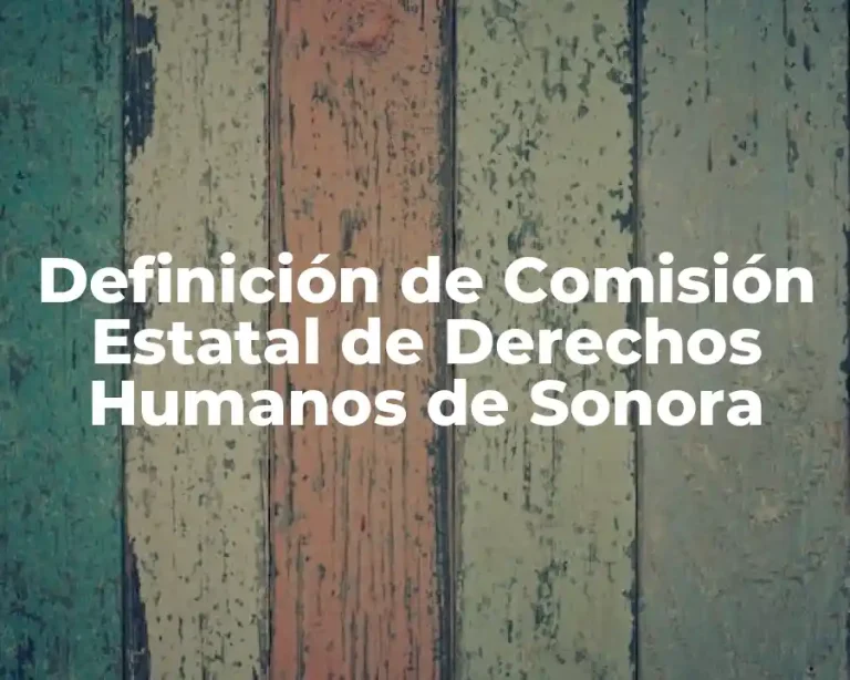 Definición de Comisión Estatal de Derechos Humanos de Sonora