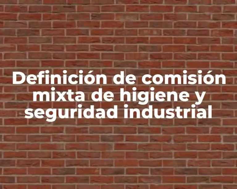 Definición de comisión mixta de higiene y seguridad industrial