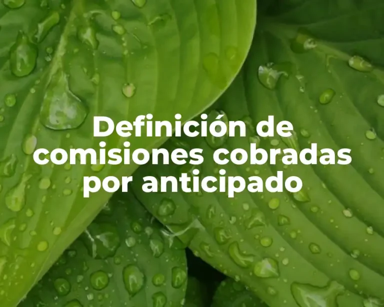 Definición de comisiones cobradas por anticipado