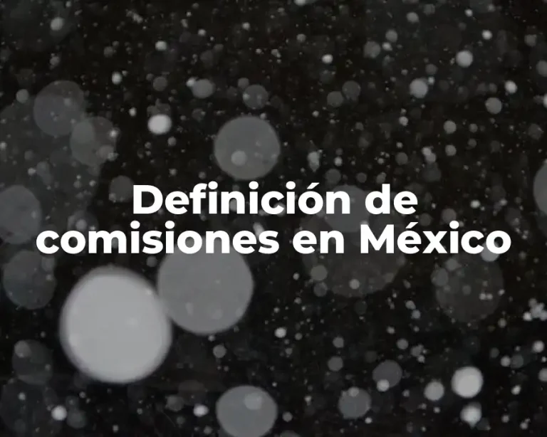 Definición de comisiones en México