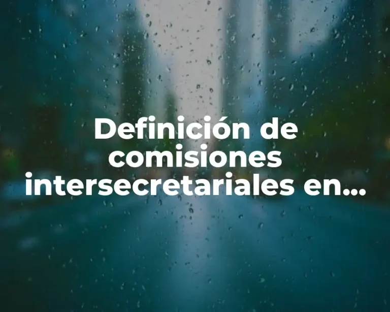 Definición de comisiones intersecretariales en México