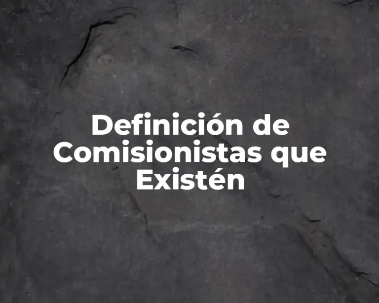 Definición de Comisionistas que Existén