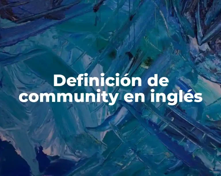Definición de community en inglés
