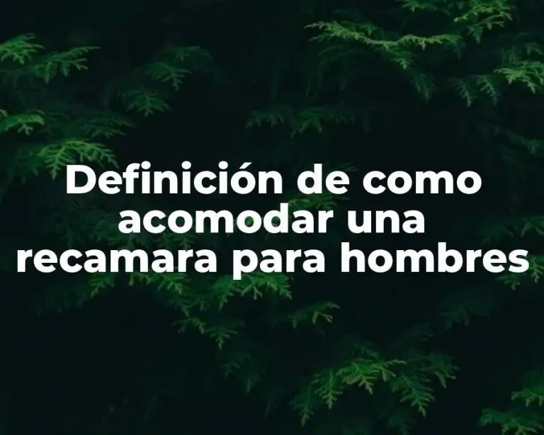 Definición de como acomodar una recamara para hombres