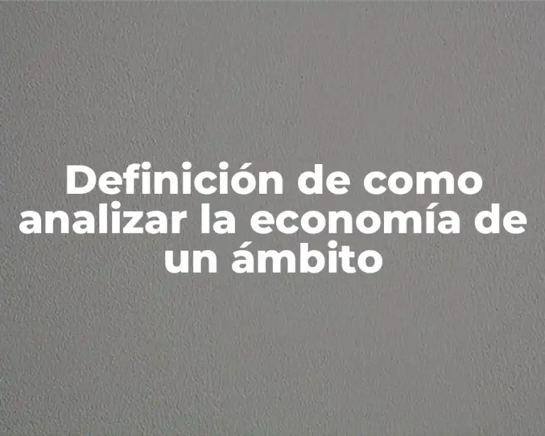 Definición de como analizar la economía de un ámbito
